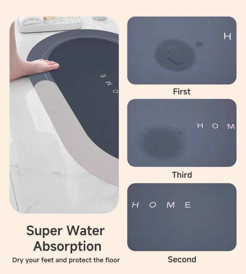 Tapis de Bain Ultra-Absorbant et Antidérapant