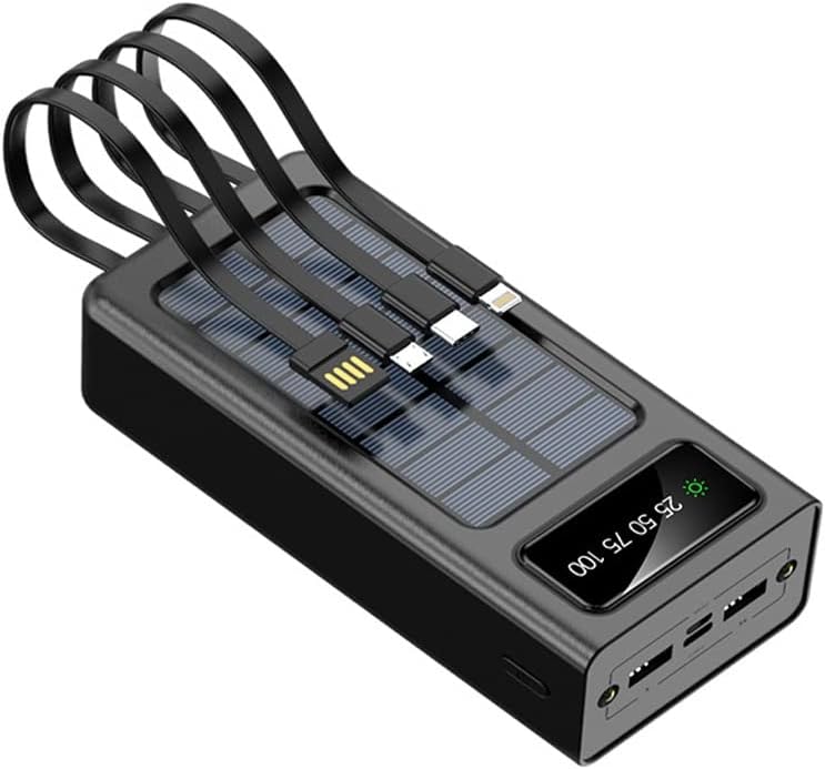 Chargeur Solaire Portable à 4 Câbles