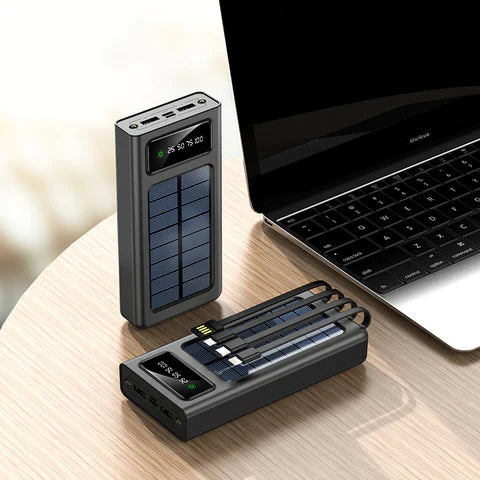 Chargeur Solaire Portable à 4 Câbles